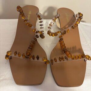 CULT GAIA Clio Round Sphere Heel Sandals - Size 38EU/8US